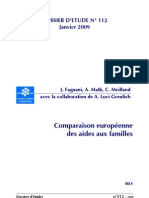 Comparaison européenne des aides aux familles 2009 caf