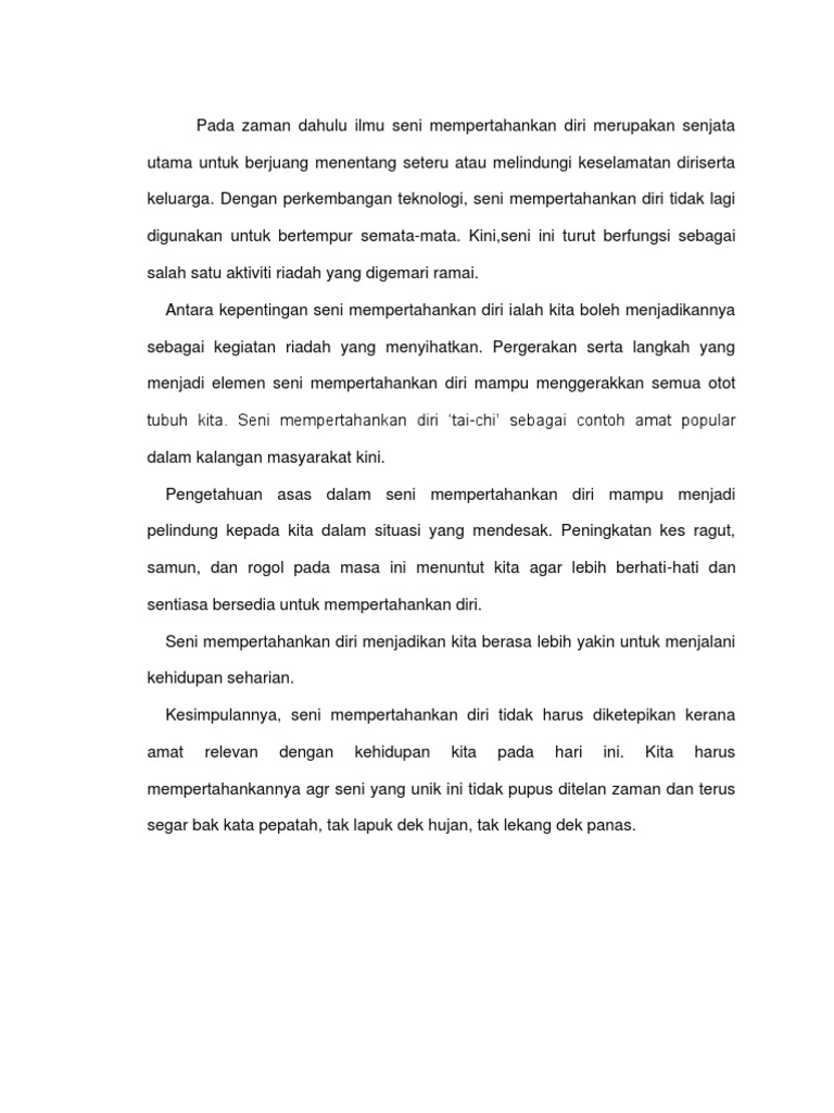 Pada Zaman Dahulu Ilmu Seni Mempertahankan Diri Merupakan Senjata Utama Untuk Berjuang Menentang Seteru Atau Melindungi Keselamatan Diriserta Keluarga Pdf