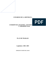 Plan de Trabajo de La Comisión de Amazonía, Asuntos Indígenas y Afroperuanos Del Congreso (2002-2003)