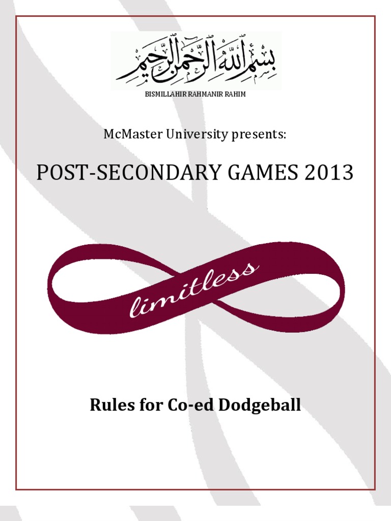 McMaster PSG Dodgeball Rules PDF Leisure Activities Gaming