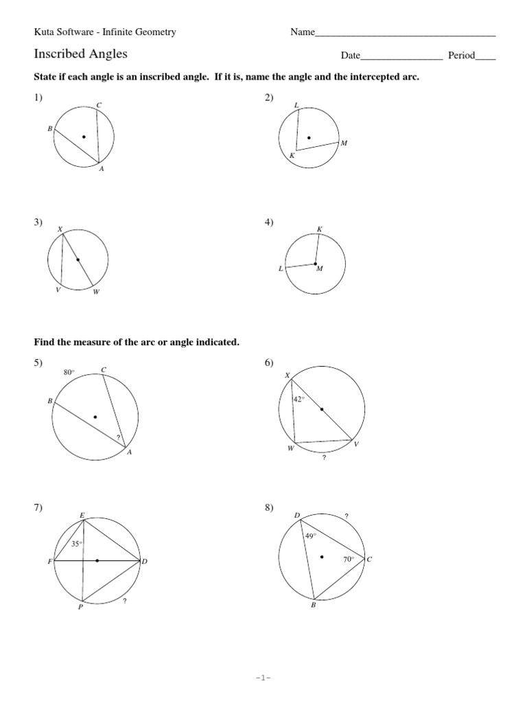 worksheet Inscribed Angle Worksheet 11 inscribed angles angle rotation
