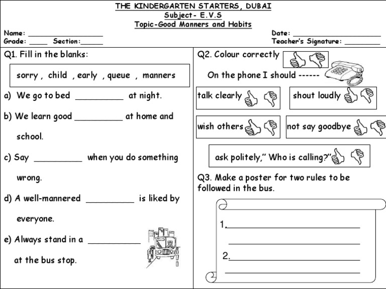 Good Manners and Habits | PDF