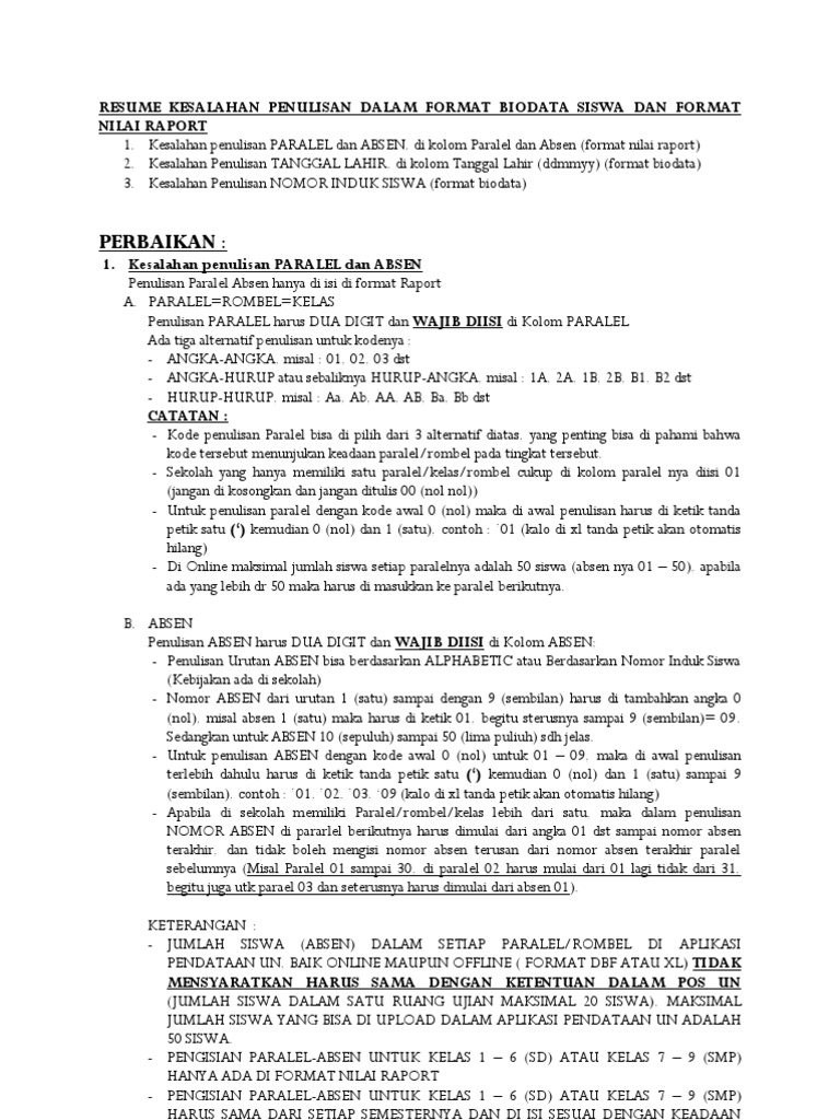Resume Dan Cara2 Memperbaiki Kesalahan Penulisan Dalam