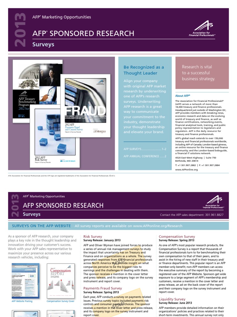 AFP Sales12 Research 1011a | PDF | Underwriting | Risk
