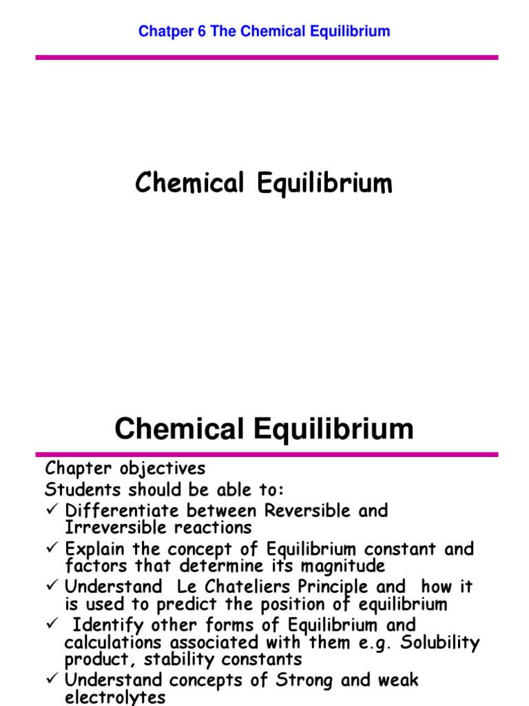 Chemical Equilibrium Concepts and Calculations | PDF | Acid | Chemical ...