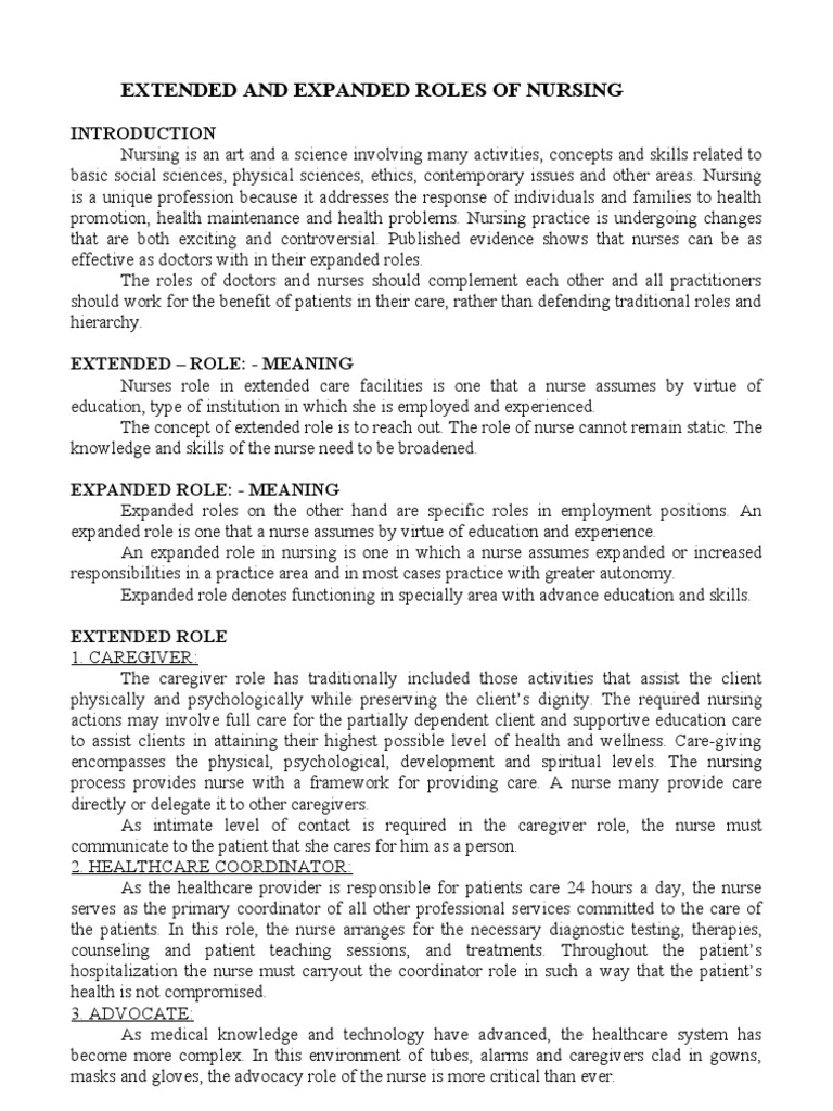 Expanded Role | Pdf