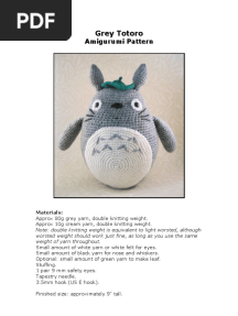 Totoro - Grey Totoro Amigurumi Pattern