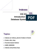 Indexes: CIS 331: Introduction To Database Systems