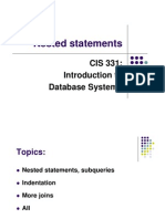 Nested Statements: CIS 331: Introduction To Database Systems