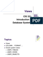 CIS 331: Introduction To Database Systems: Views