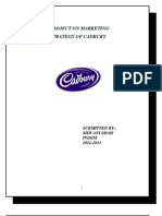 Project On Marketing Strategy of Cadbury: Submitted By:-Shivani Shah Pgdim 2012-2013