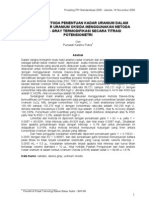 Validasi Metoda Penentuan Kadar Uranium Dalam Bahan Bakar Uranium Oksida Menggunakan Metoda Davies