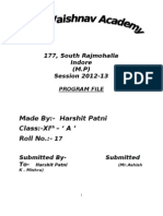 Program File for Class XI 2013