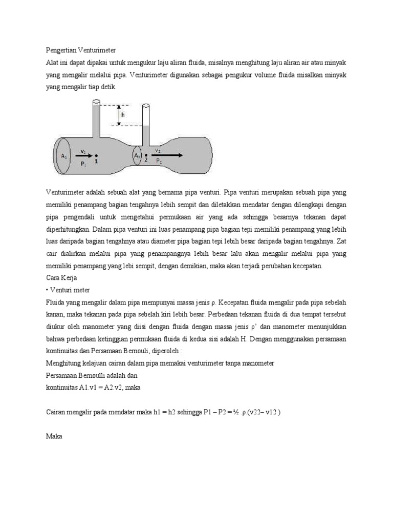 Pengertian Venturimeter
