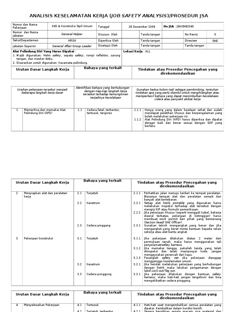 Jsa Konstruksi Sipil Umum Pdf