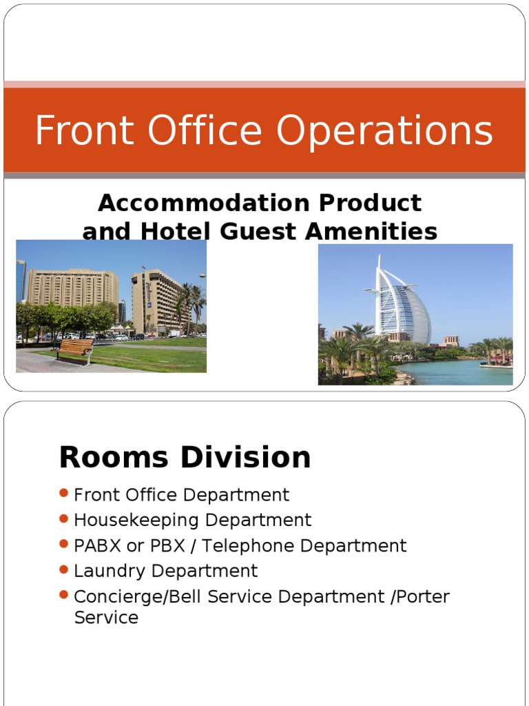 Front Office Operations Overview | PDF | Travel Agency | Hotel