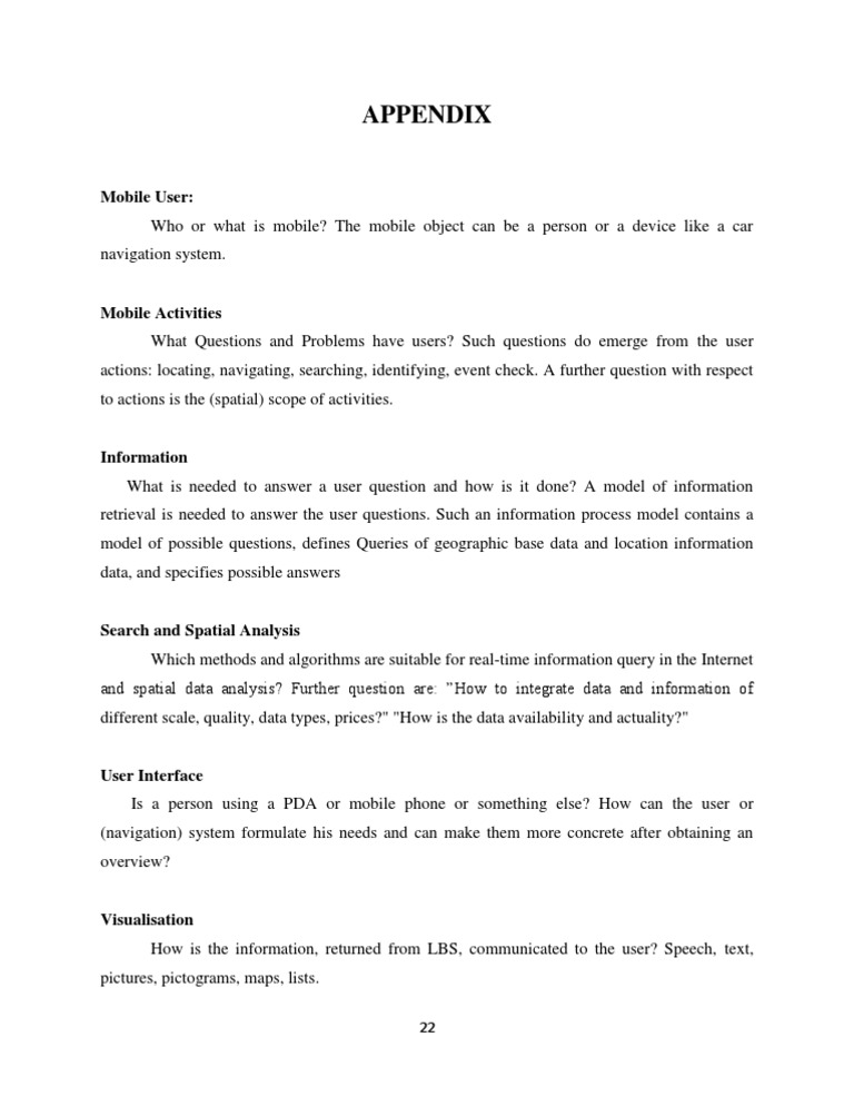 Appendix: Mobile User | PDF