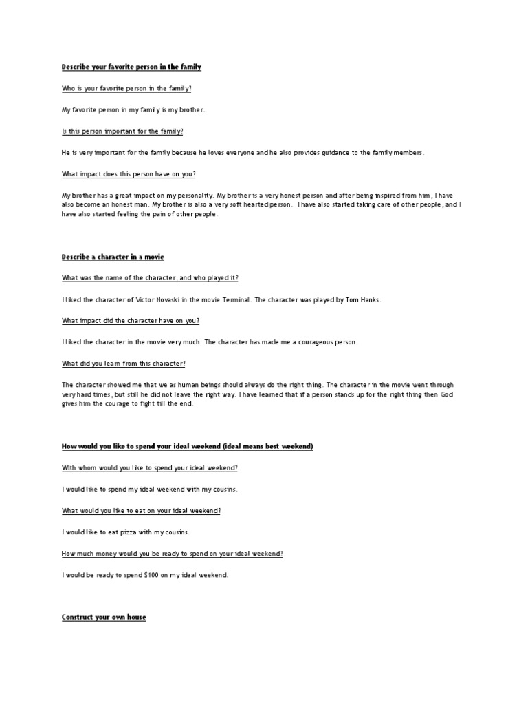 ️ Who is your favourite family member. Who is your favourite past