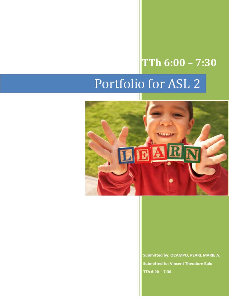 ASL 2 Portfolio Submission | PDF