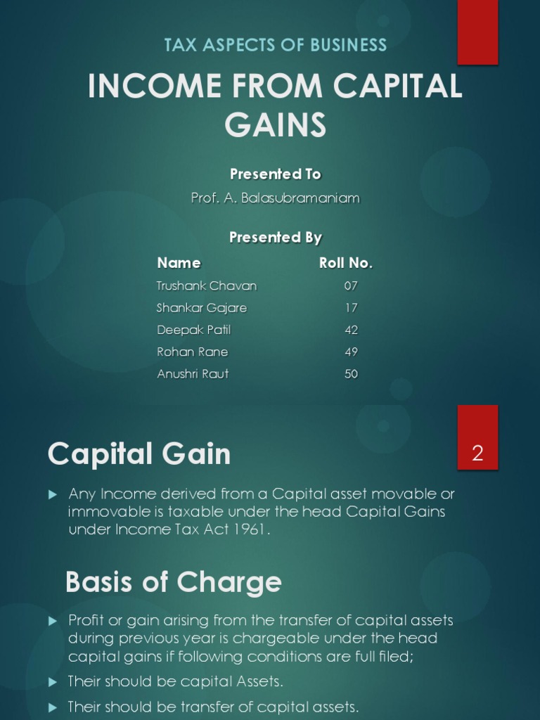 Income From Capital Gain | PDF | Capital Gains Tax | Cost