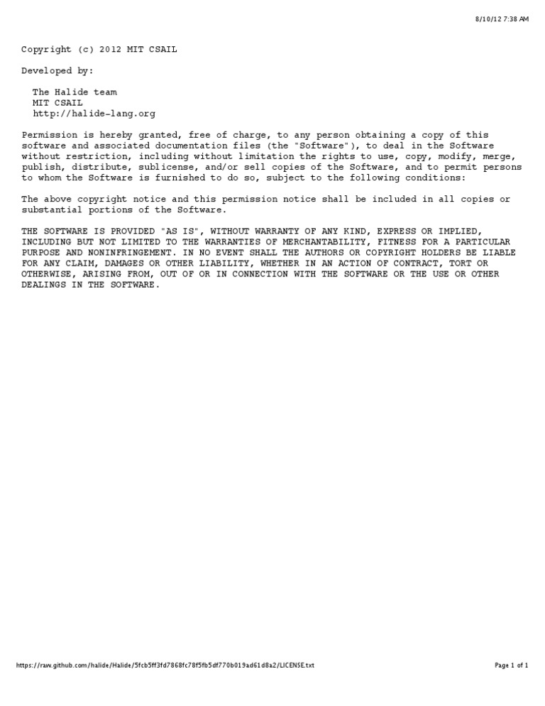 Mit License | PDF