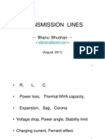 Transmission Lines: - Bhanu Bhushan