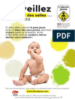 Dépliant Alerte jaune, campagne info pour le dépistage des maladies du foie chez les bébés