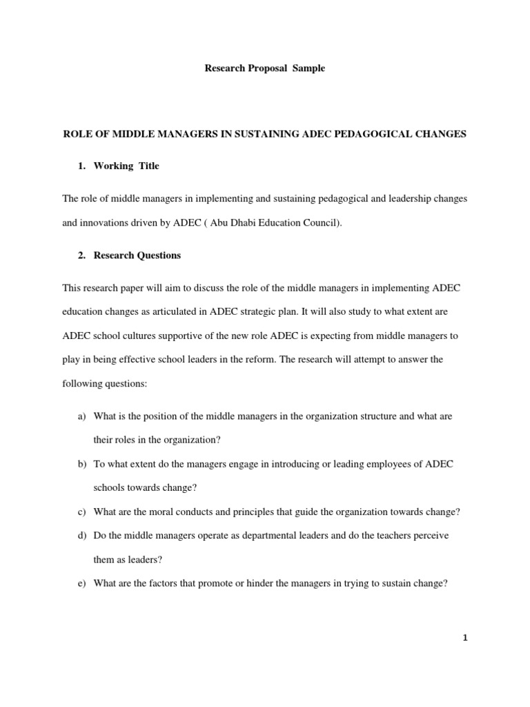 sample of a research proposal questionnaire