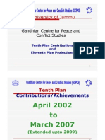 XI Plan Projection of Gandhian Centre JU