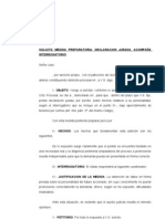 SOLICITA MEDIDA PREPARATORIA. DECLARACION JURADA. ACOMPAÑA INTERROGATORIO - Art. 323, Inc. 1) Del Cód. P