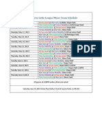 Bemus Area Little League Minor Team Schedule