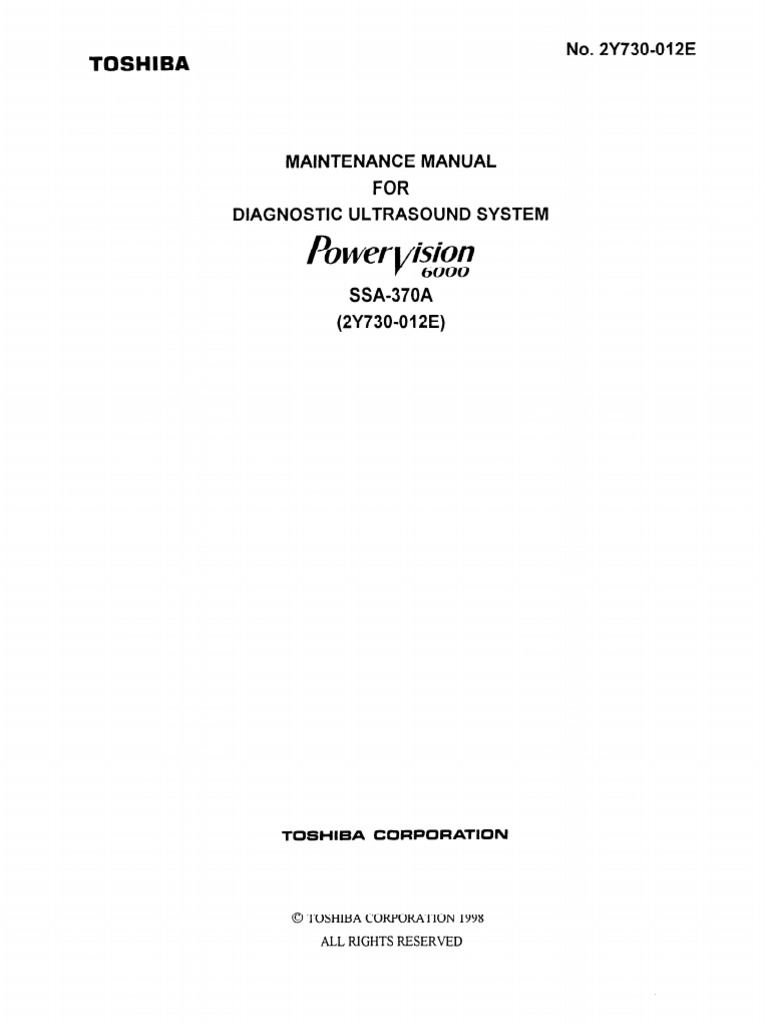 Toshiba ultrasound machine manual