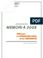 Borrador Memoria Foro Integracion 2008