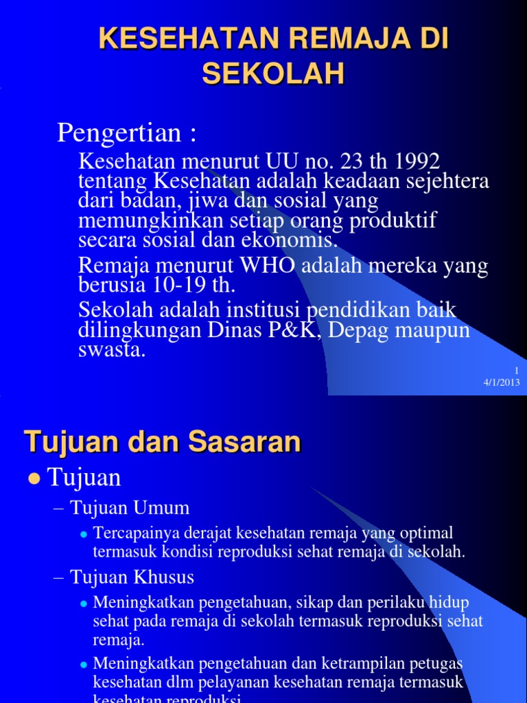 Kesehatan Remaja Di Sekolah Ppt