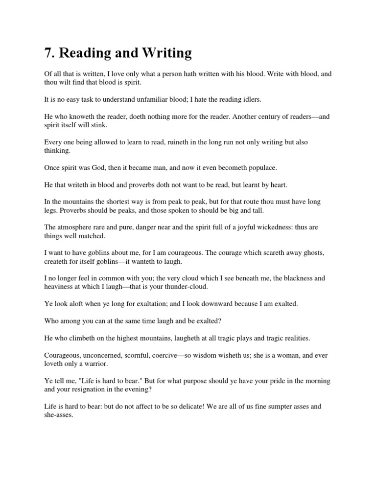 Friedrich Nietzsche On Reading And Writing Download Free Pdf