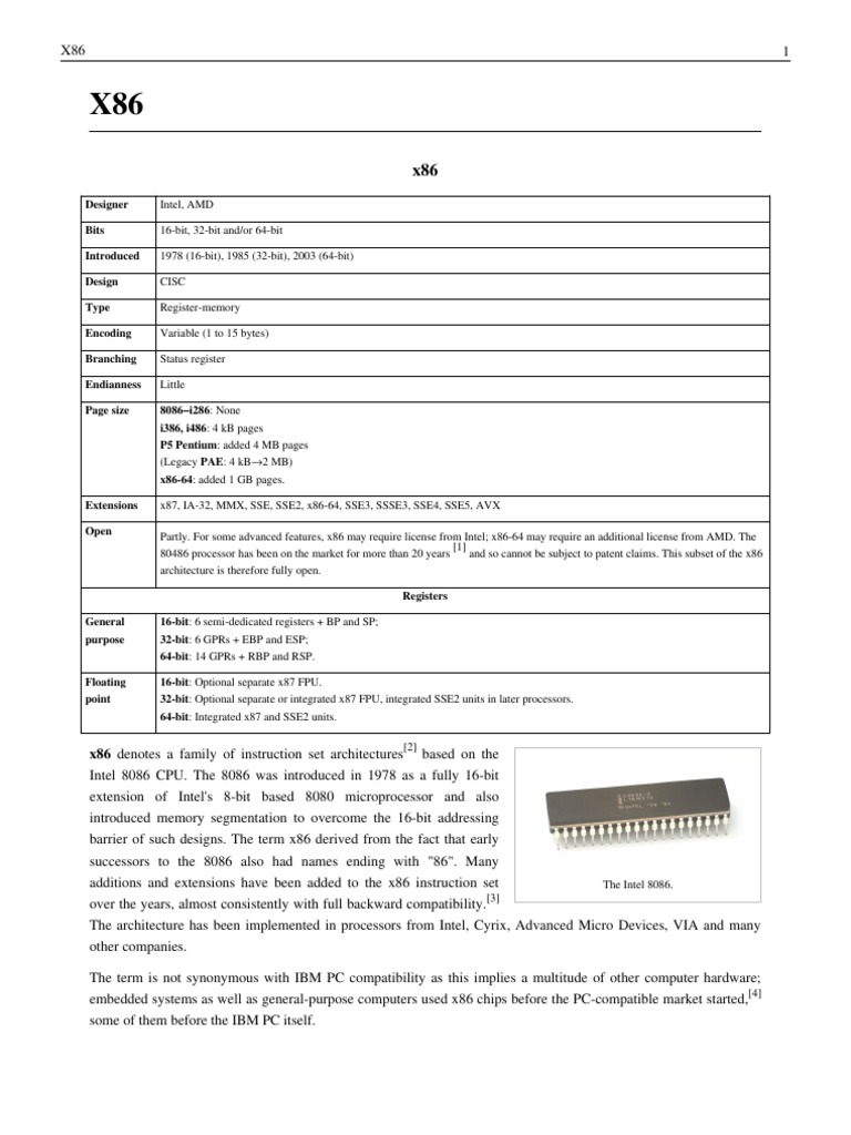 X86 Architeture | 64 Bit Computing | Instruction Set
