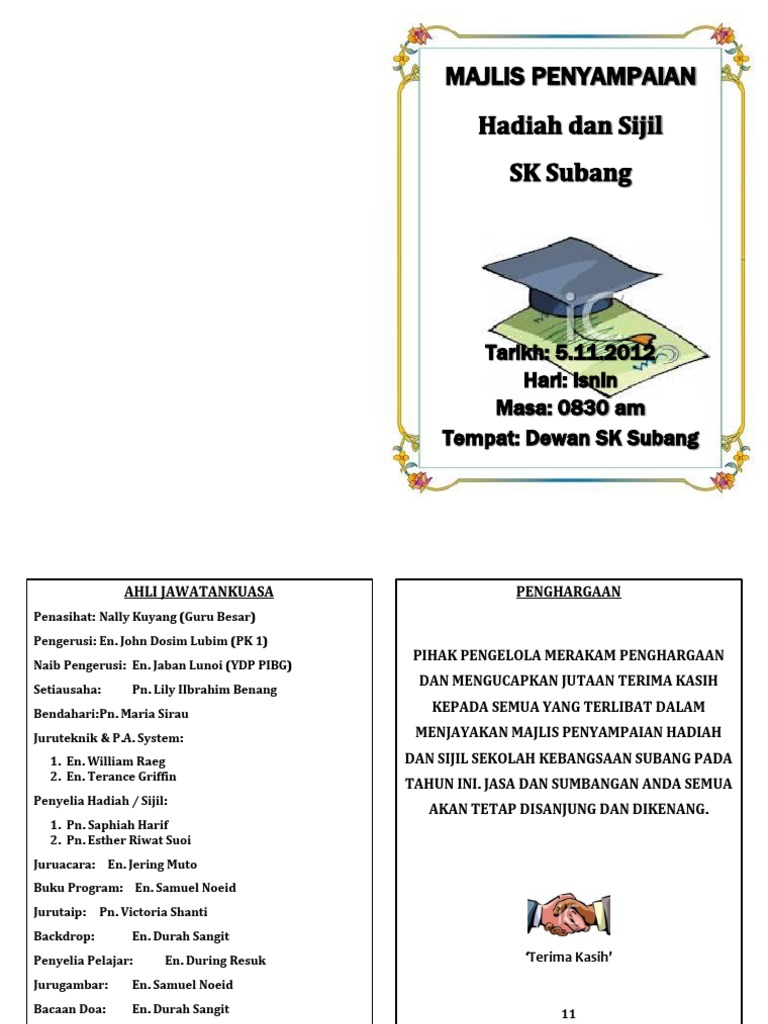 Buku Program Penyampaian Hadiah