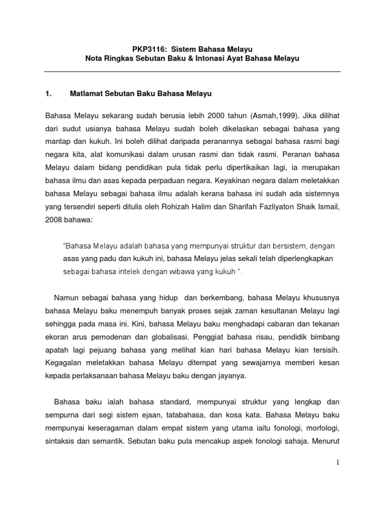 Pkp3116 Sebutan Baku Intonasi