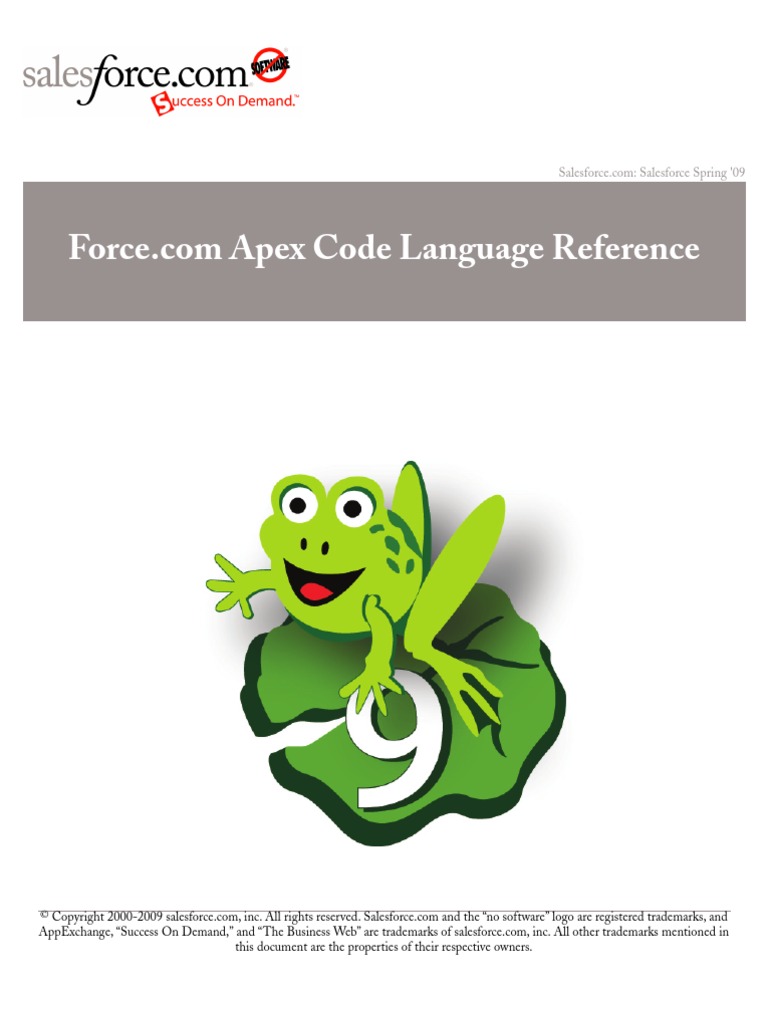 Sales Force Apex Language Reference Ver 15.0 | PDF | Salesforce.Com ...