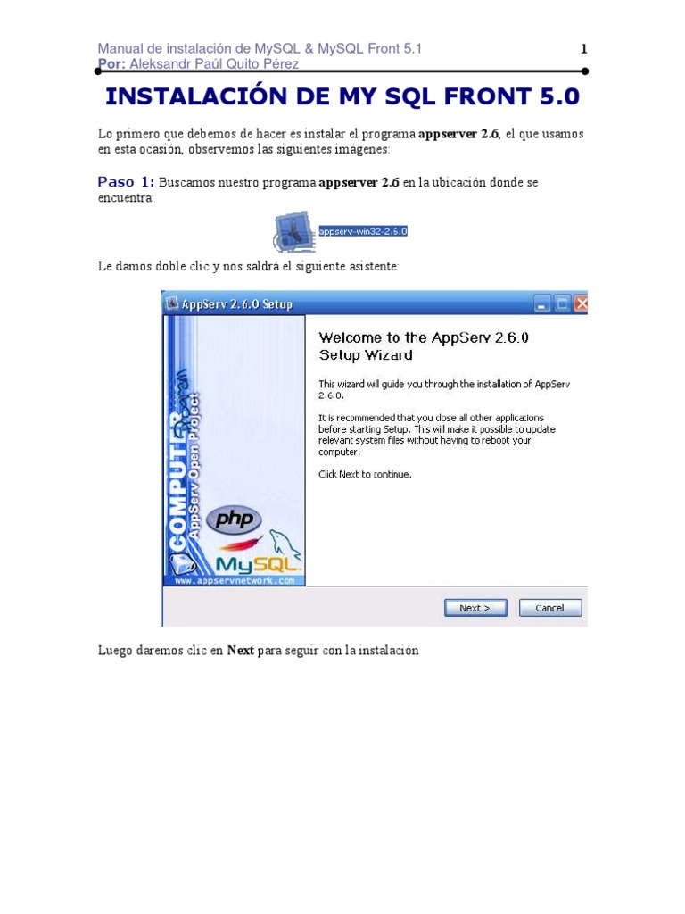 A Través De Mi Ventana Francais Pdf INSTALACIÓN DE MY SQL FRONT 5 - Aleksandr Quito Perez | Mi sql