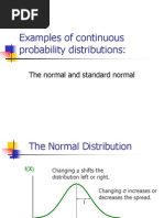 Examples of Continuous Probability Distributions:: The Normal and Standard Normal