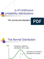 Examples of Continuous Probability Distributions:: The Normal and Standard Normal