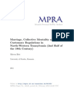 MP R A - Marriage, Collective Mentality and Customary Regulations in North-Western Transylvania