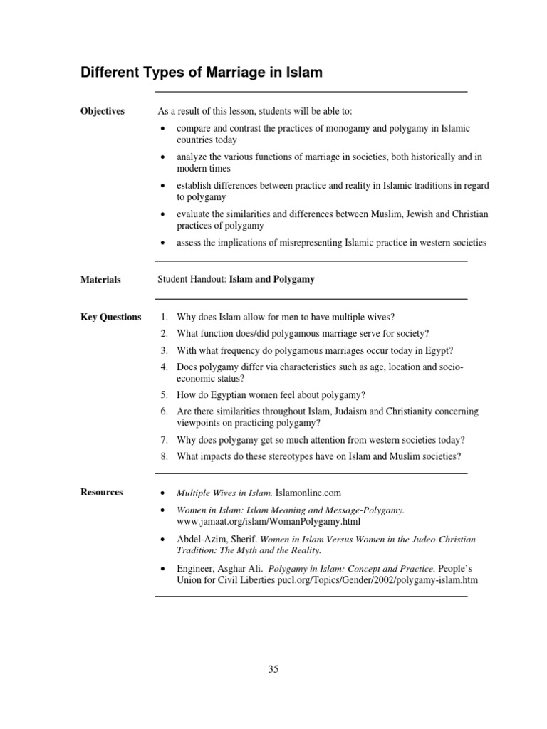 Different Type of Marriage in ISLAM | PDF | Religion & Spirituality