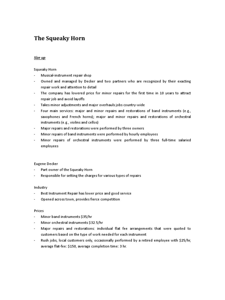 Squeaky Horn: Expert Instrument Repairs | PDF | Home & Garden