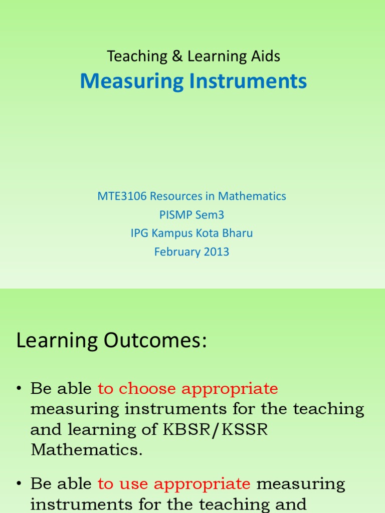 Measuring Instruments: Teaching & Learning Aids | PDF