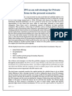 Analysis of IPO As An Exit Strategy For Private Equity Firms in The Present Scenario