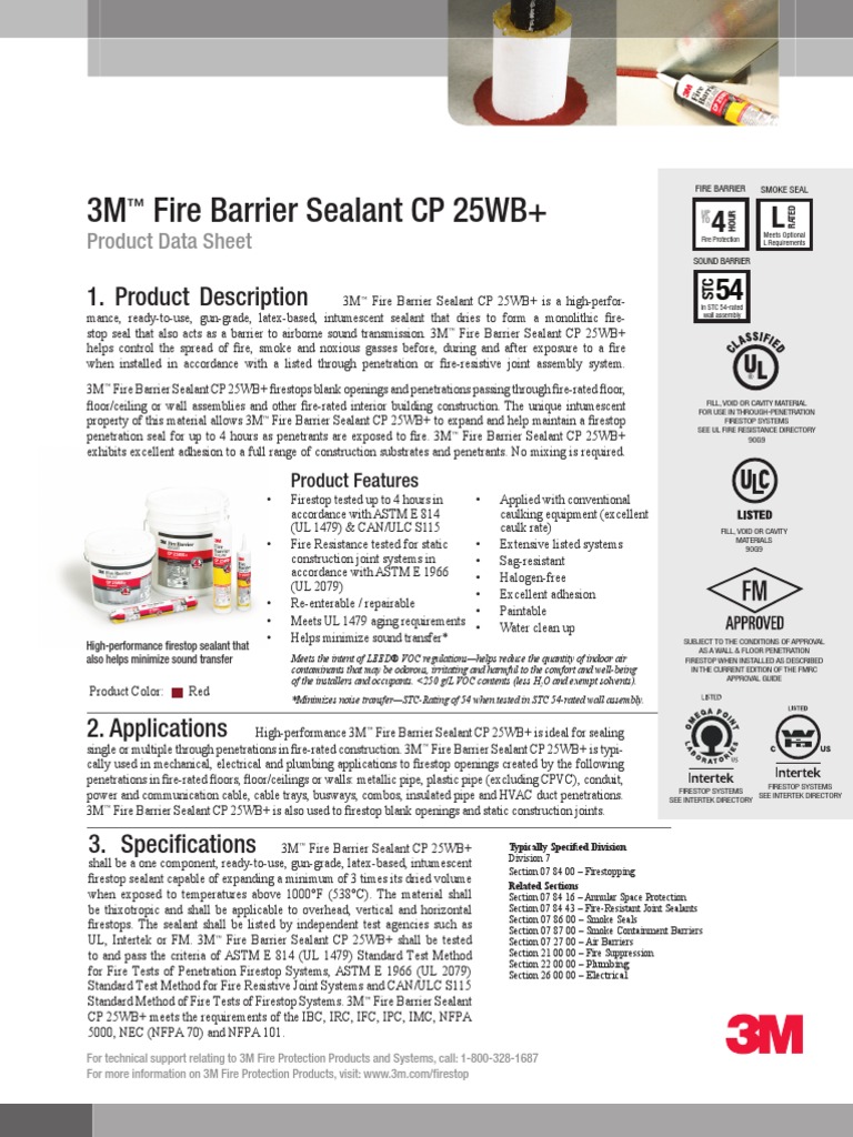 3M Fire Barrier Sealant CP 25WB+ Implied Warranty Duct (Flow)