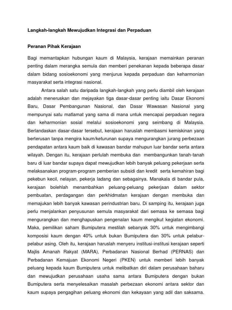 Langkah-Langkah Mengatasi Masalah Perpaduan  PDF