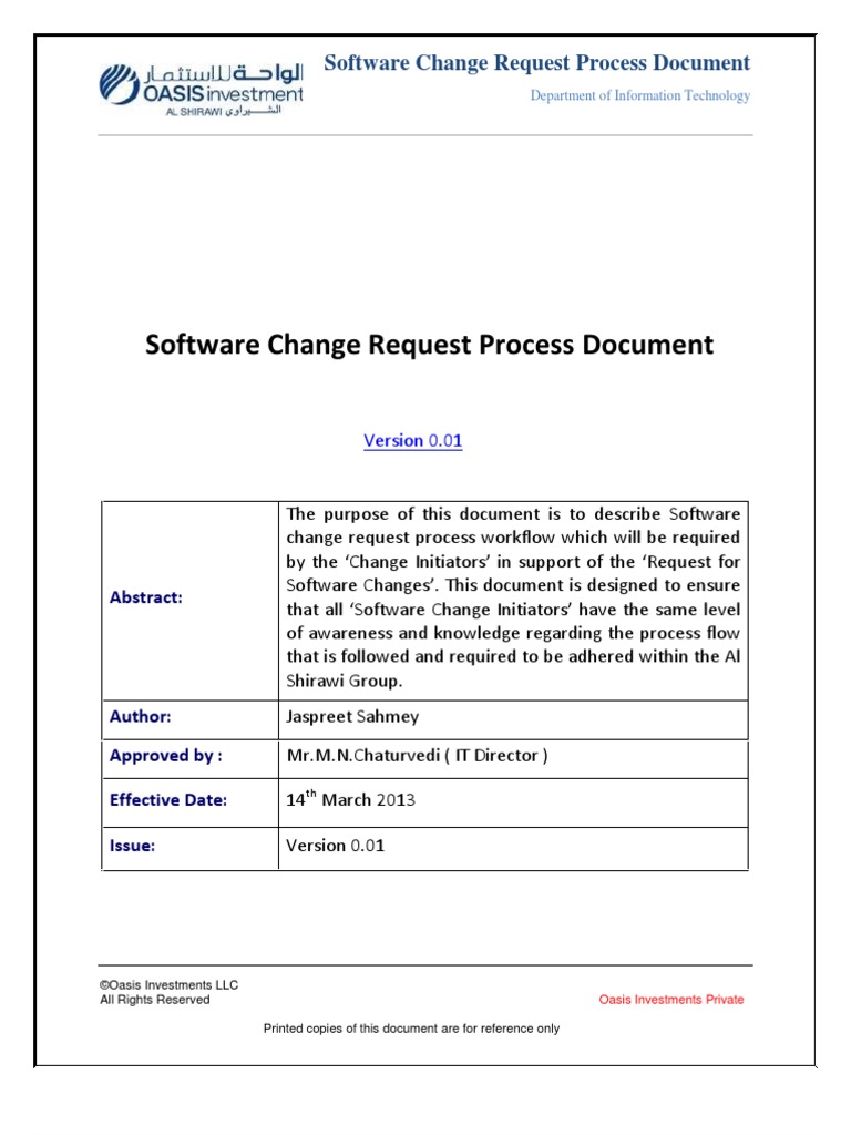 Software Change Request Process Workflow PDF | PDF | Computer Security ...